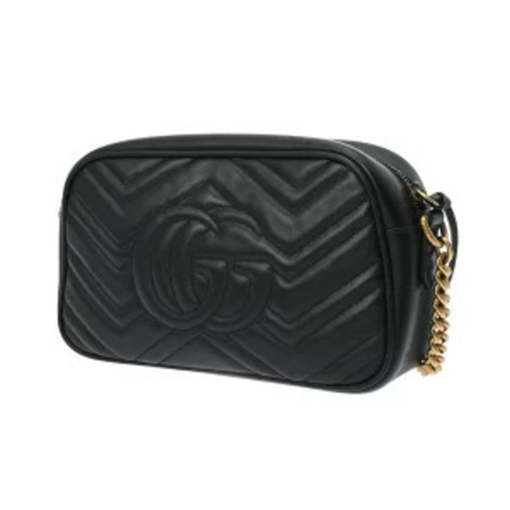 Gucci Quilted Leather Marmont Bag Black Shoulder GG